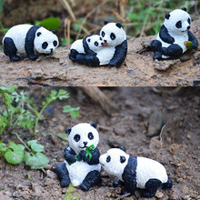 Mini estatueta de decoração de panda, de bambu, musgo, micro paisagem, resina, engraçada, bebês, ornamento, jardim de fadas, miniatura 2024 - compre barato