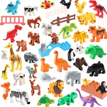 Animais do zoológico figuras blocos de construção grande tamanho acessórios blocos educacionais diy brinquedos tijolo para crianças presente 2024 - compre barato