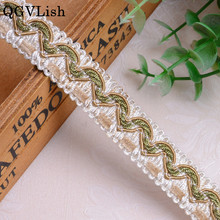 QGVLish 13M/lot 1.7cm Wide Curtain Lace Trims Belt Ribbons DIY Sewing Sofa Stage Tablecloth Clothing Chair Edge Lace Trim Decor 2024 - buy cheap