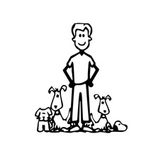 12,8*15,1 см виниловые Стикеры с персонажами мультфильмов семейный автомобиль Crazy Dog Guy черные/серебряные Фотообои 2024 - купить недорого
