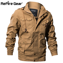 ReFire Gear ВВС стиль худи милитари куртка мужская зимняя хлопковая тактическая армейская куртка-бомбер осеннее повседневное пальто-пилот 2024 - купить недорого