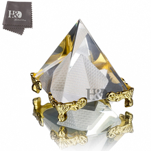 Prisma de pirâmide h & d de 2.4 polegadas., cristais de meditação, decoração de arte doméstica de feng shui para a prosperidade, energia positiva com suporte de ouro. 2024 - compre barato