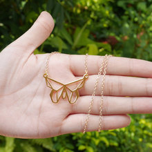 Trendy Gold Silver Color Butterfly Necklace Women Origami Statement Necklace Insect jewelry Kolye Cs Go Collares 2024 - buy cheap
