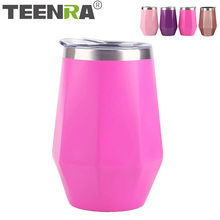 TEENRA Diamond Shape Stainless Steel Coffee Cup Tumbler Cup Diamond 300ml Vacuum Cup Double Wall With Lid Drinkware 2024 - buy cheap