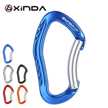 XINDA Professional Quality 22KN Rock Climbing Bent Quickdraw Spring-loaded Gate Buckle Aluminum Carabiner Outdoor Kits 2024 - buy cheap