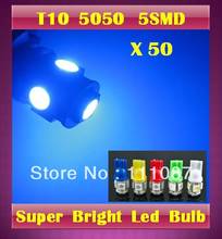 50  X T10 5 led 5050 wedge lamp 194 168 W5W 5 smd High Power LED clearance light parking light Bulb 2024 - купить недорого
