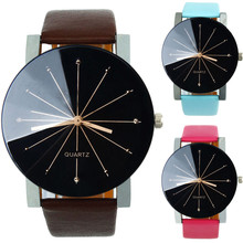 Мужские кварцевые часы с кожаным циферблатом, наручные часы с круглым корпусом, настенные часы, современный дизайн, наклейки, часы с механизмом relogio feminino 2024 - купить недорого