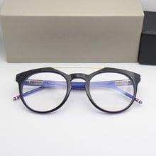 Thom-Gafas de acetato para hombre y mujer, lentes ópticas graduadas con montura redonda, de marca Retro 2024 - compra barato