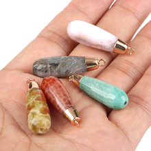 2020 dankaishi forma de gota de agua accesorios de la joyería y conclusiones Piedra Natural drusa de Gempoint Color mixto al por mayor 2024 - compra barato