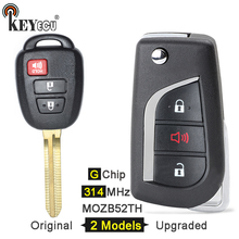 KEYECU 314 МГц G чип FCC: MOZB52TH оригинальный/Модернизированный раскладной складной 2 + 1 3 кнопки дистанционный ключ-брелок от машины для Toyota Scion tC iQ Yaris 2024 - купить недорого
