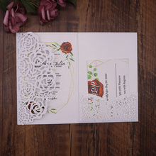 40 ⑤ упак. свадебные пригласительные открытки розовые лазерные вырезанные открытки блестящие жемчужные бумажные кружевные свадебные пригласительные открытки на день рождения 2024 - купить недорого