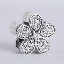 New spring collection 925 sterling silver pave daisy charms with clear cz Suitable for Pandora Style Charm Bracelets & Necklaces 2024 - buy cheap