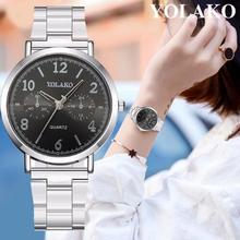 YOLAKO Brand Fashion Rose Gold Stainless Steel Wrist Watch Luxury Women Analog Quartz Watch Relogio Feminino Hot Sale relogio 2024 - buy cheap