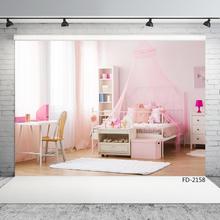 Fondo fotográfico de vinilo para habitación de bebé, telón de fondo impreso por ordenador, sesión fotográfica para bebés y niños, color rosa 2024 - compra barato