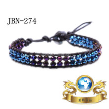 Charms Multilayer crystal bracelet Woven Friendship bangle stainless steel  Leather bracelet mixed colour JBN-274 2024 - buy cheap