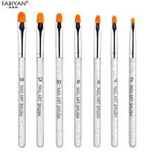 (Silver Color)7Pcs Professional Manicure UV Gel Brush Pen Transparent Acrylic Nail Art Painting Drawing Brush Phototherapy Tools 2024 - buy cheap