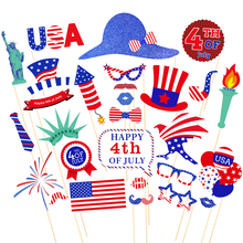 28 шт. 4 июля фото стенд реквизит для вечеринки в честь Дня независимости США Декорации для фотосессии реквизит для селфи 2024 - купить недорого