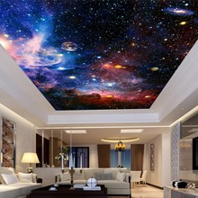Пользовательские фото обои Вселенная звездное небо Гостиная потолок Фреска Европейский Стиль домашнее украшение Стены Книги по искусству потолочные обои 3D 2024 - купить недорого