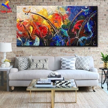 Blue Guitar Picture Hand painted Modern Abstract Oil Painting on Canvas for Living Room Wall Art Home Decoration Gift SL101 2024 - buy cheap