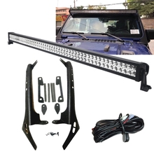 for Jeep Wrangler JL 52Inch Led work Light Bar With Windshield Upper Mounting Brackets Steel for Jeep JL Accessories 2018 + 2024 - buy cheap