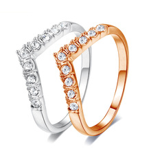 Rótulo 2019 anéis de luxo pedra pequena para mulheres ouro rosa cor prata zircônio cúbico simples anéis de joia 2024 - compre barato