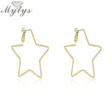 Mytys Big Hoop Star Earrings For Women Trendy Brass Metal Statement Earrings Fashion Show Design Party Jewelry CE535 2024 - buy cheap