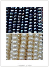 Cuentas de perlas de agua dulce naturales ovaladas, hebras de cuentas sueltas, accesorios para fabricación de joyería, 6x5MM, 86 unids/paquete 2024 - compra barato