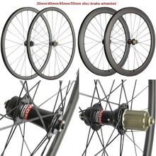 Disc Brake Wheels Cyclocross Wheelset 30mm 38mm 45mm 50mm 55mm Carbon Clincher Tubeless Carbon Bicycle Disc Wheelset U Shape 2024 - buy cheap