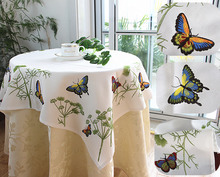 1pc Elegant Polyester Embroidery Tablecloths Butterfly Table Cloth Decoration 2024 - buy cheap