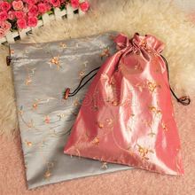 Fashion 2pcs Chinese Handmade Embroidered "Floral" Silk Clothes Pouch Shoes Bag 2024 - buy cheap