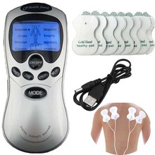 Tens Acupuncture Blue screen electronic Digital Therapy Neck Massager back Machine fastener Electrod wire 8 pads Health care 2024 - buy cheap