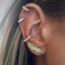 New Korean Earrings Fashion Jewelry Pendientes Punk Rhinestone Leaf Earrings Brincos Set Earrings For Women Wholesale 2024 - buy cheap