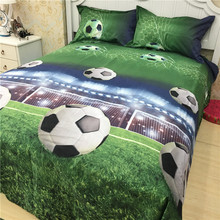 Jogo de cama 3d para futebol, conjunto de lençol de cama com edredom e fronha de cama tecido para casa 2024 - compre barato