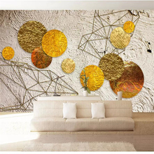 Wellyu personalizado papel de parede moda 3d foto murais círculo ouro constituem moderno e minimalista fundo papel de parede 2024 - compre barato