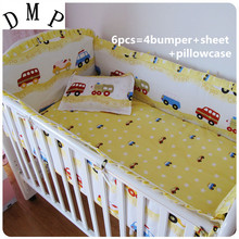 Promotion! 6PCS cribs for baby linen kit berco Baby bedding kit bed around cot nursery  (bumpers+sheet+pillow cover) 2024 - buy cheap