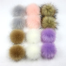 12 PCs Mixed Pom Pom Balls Imitation Fox Fur Round With Ring 8cm Dia. Fuchsia Pink Khaki Colorful DIY Craft Supply Accessories 2024 - buy cheap