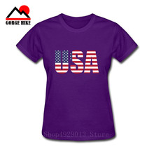 Women T-Shirts USA Flag Star Printed Striped Printed Tops O-Neck Short Sleeve 2019 Summer Casual Soft Tshirt Female Tees Girls 2024 - buy cheap