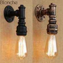 Luminária de parede com tubo de água, luminária de teto industrial de ferro, lâmpada vintage e27 led para decoração de casa, sala de estar, quarto, bar 2024 - compre barato