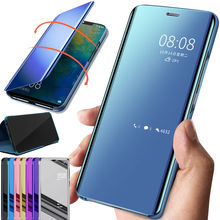 Smart Case For Samsung Galaxy S20 Ultra Note 10 S9 S8 Plus S7 Edge Mirror View Leather Flip Cover For Samsung Galaxy S10 5G S10E 2024 - купить недорого