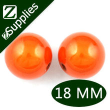 Branded newly design miracle acrylic beads, 18mm orange round miracle beads/perle magique 2024 - buy cheap