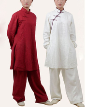Ropa personalizada de taijiquan de lino de alta calidad, uniformes de artes marciales de kung fu, disfraces de wushu, trajes de actuación de tai chi, color rosa/rojo 2024 - compra barato
