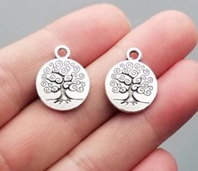 25pcs/lot--15mm, Antique silver plated double sided tree of life charms ,DIY supplies, Jewelry accessories 2024 - buy cheap