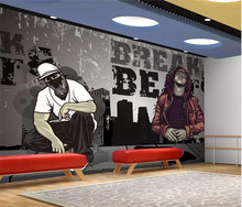 Custom wallpaper papel de parede Dancing youth street dance graffiti background wall painting 3d wall murals 2024 - buy cheap