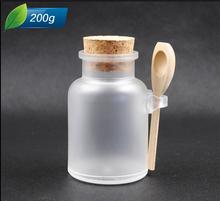 Free Shipping 200g/ml Frosted Plastic Empty Bottle Refillable Originales With Wood Lid Bath Salt Stive Empty Cosmetic Containers 2024 - buy cheap