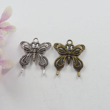 wholesale 156 pieces antique silver  antique bronze butterfly charms 26x23mm 2024 - buy cheap