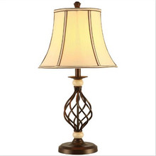 Lámpara Led de mesa para vestíbulo, dormitorio, Bar, iluminare, de hierro y café, Estilo Vintage americano, E27, 64cm, 1779 2024 - compra barato