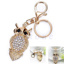 Owl Crystal Keyring Charm Pendant Handbag Purse Bag Key Ring Chain Keychain Gift-M18 2024 - buy cheap