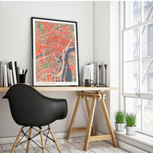 Póster e impresión de mapa de París clásico de ciudad famosa, cuadro de lona de arte de pared nórdica para sala de estar, decoración creativa del hogar 2024 - compra barato
