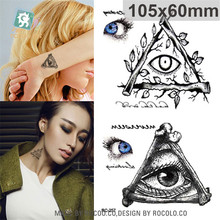 Halloween waterproof temporary tattoos paper for men women Terror triangle eye design flash tattoo sticker RC2257 2024 - buy cheap