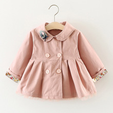 Nueva chaqueta infantil niñas cuello vuelto primavera otoño abrigo bebé ropa de abrigo 8BB031 2024 - compra barato